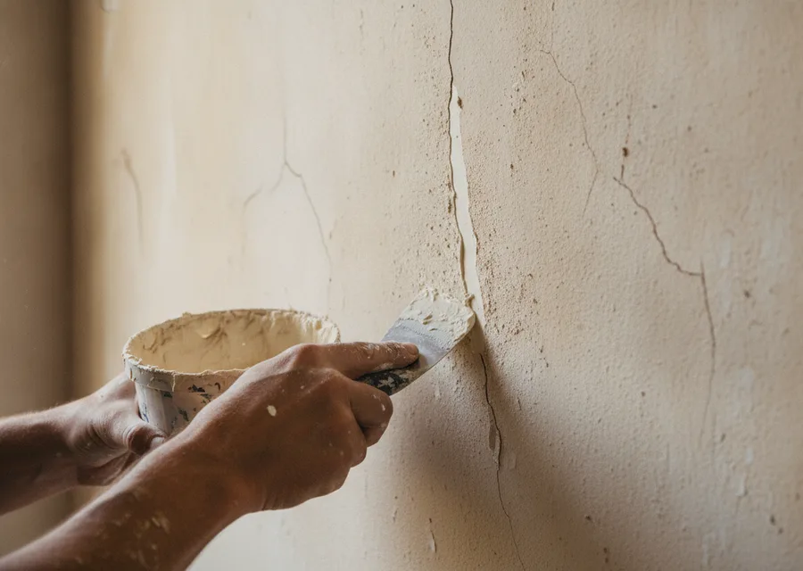 Travaux de peinture sur une maison dans le Rhône — illustration